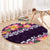 Purple Polynesia Round Carpet Plumeria With Hibiscus Pattern Tropical Vibes