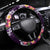 Purple Polynesia Steering Wheel Cover Plumeria With Hibiscus Pattern Tropical Vibes