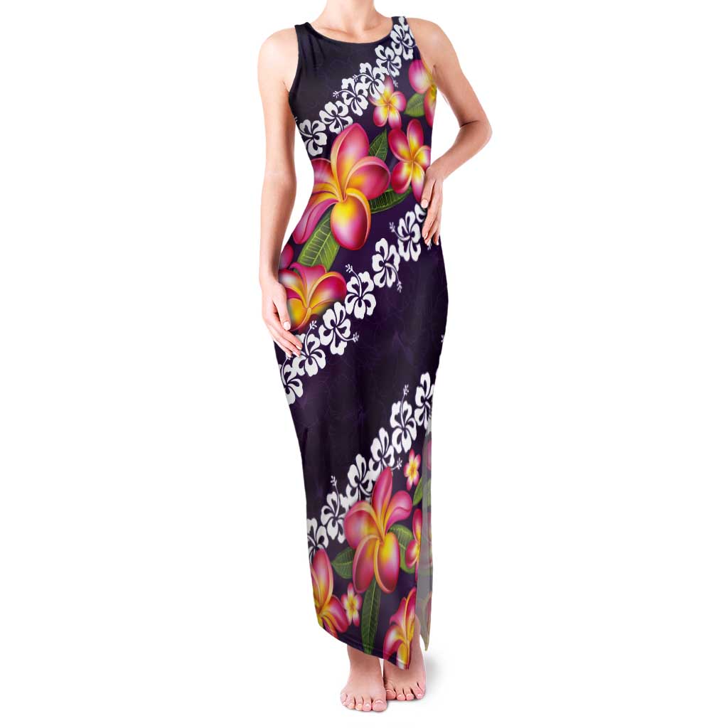 Purple Polynesia Tank Maxi Dress Plumeria With Hibiscus Pattern Tropical Vibes LT14 Women Purple - Polynesian Pride