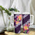 Purple Polynesia Tumbler With Handle Plumeria With Hibiscus Pattern Tropical Vibes