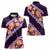 Purple Polynesia Women Polo Shirt Plumeria With Hibiscus Pattern Tropical Vibes