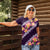 Purple Polynesia Women Polo Shirt Plumeria With Hibiscus Pattern Tropical Vibes