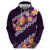 Purple Polynesia Zip Hoodie Plumeria With Hibiscus Pattern Tropical Vibes