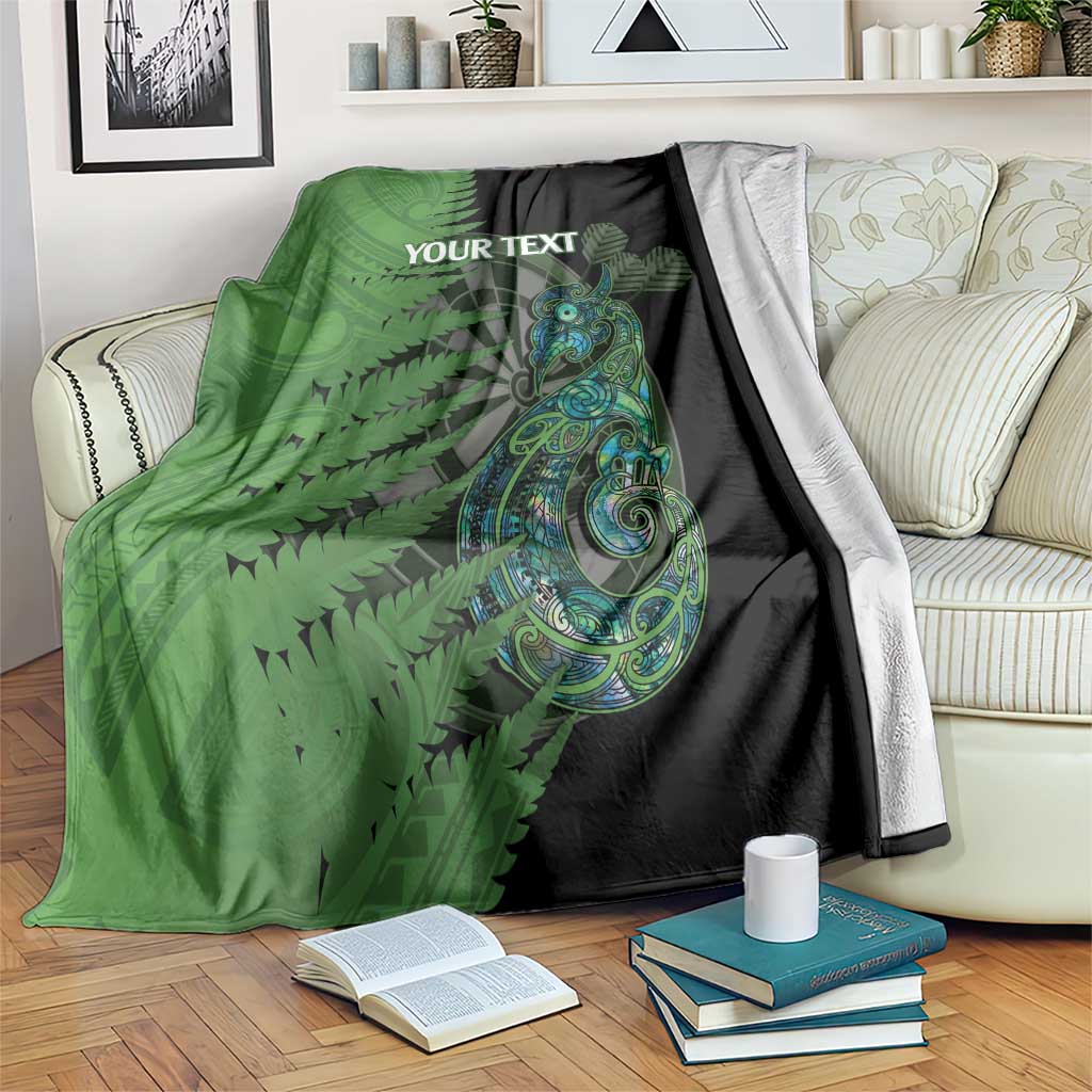 Personalised New Zealand Darts Blanket Aotearoa Maori Fern Mix Manaia Tattoo