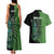 Personalised New Zealand Darts Couples Matching Tank Maxi Dress and Hawaiian Shirt Aotearoa Maori Fern Mix Manaia Tattoo