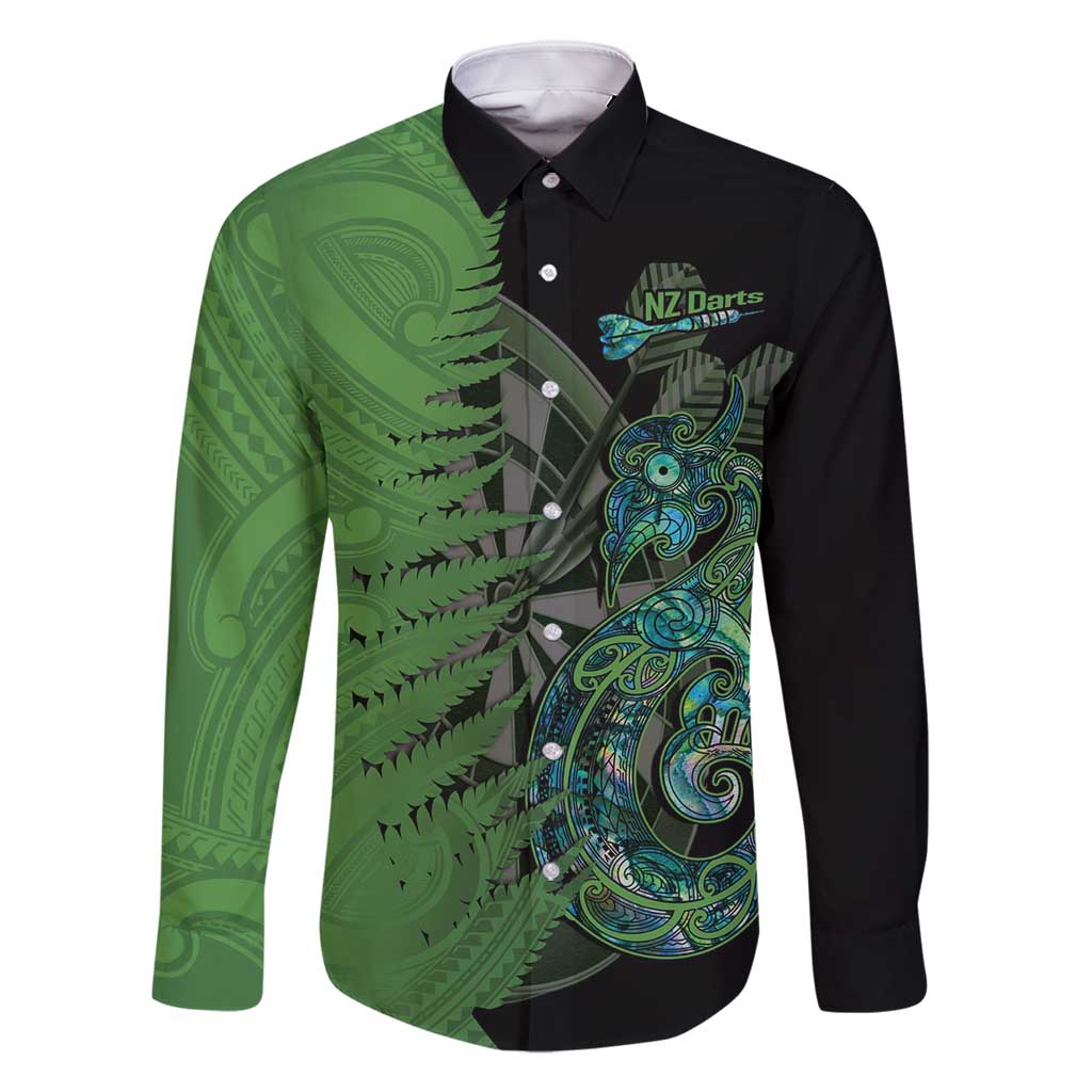 Personalised New Zealand Darts Family Matching Tank Maxi Dress and Hawaiian Shirt Aotearoa Maori Fern Mix Manaia Tattoo