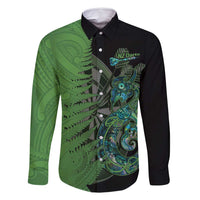 Personalised New Zealand Darts Family Matching Tank Maxi Dress and Hawaiian Shirt Aotearoa Maori Fern Mix Manaia Tattoo