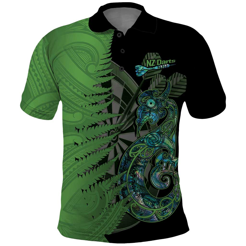 Personalised New Zealand Darts Polo Shirt Aotearoa Maori Fern Mix Manaia Tattoo