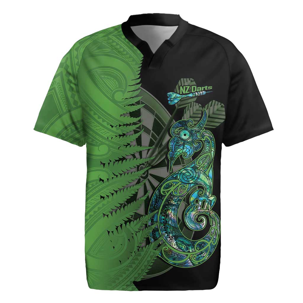 Personalised New Zealand Darts Rugby Jersey Aotearoa Maori Fern Mix Manaia Tattoo