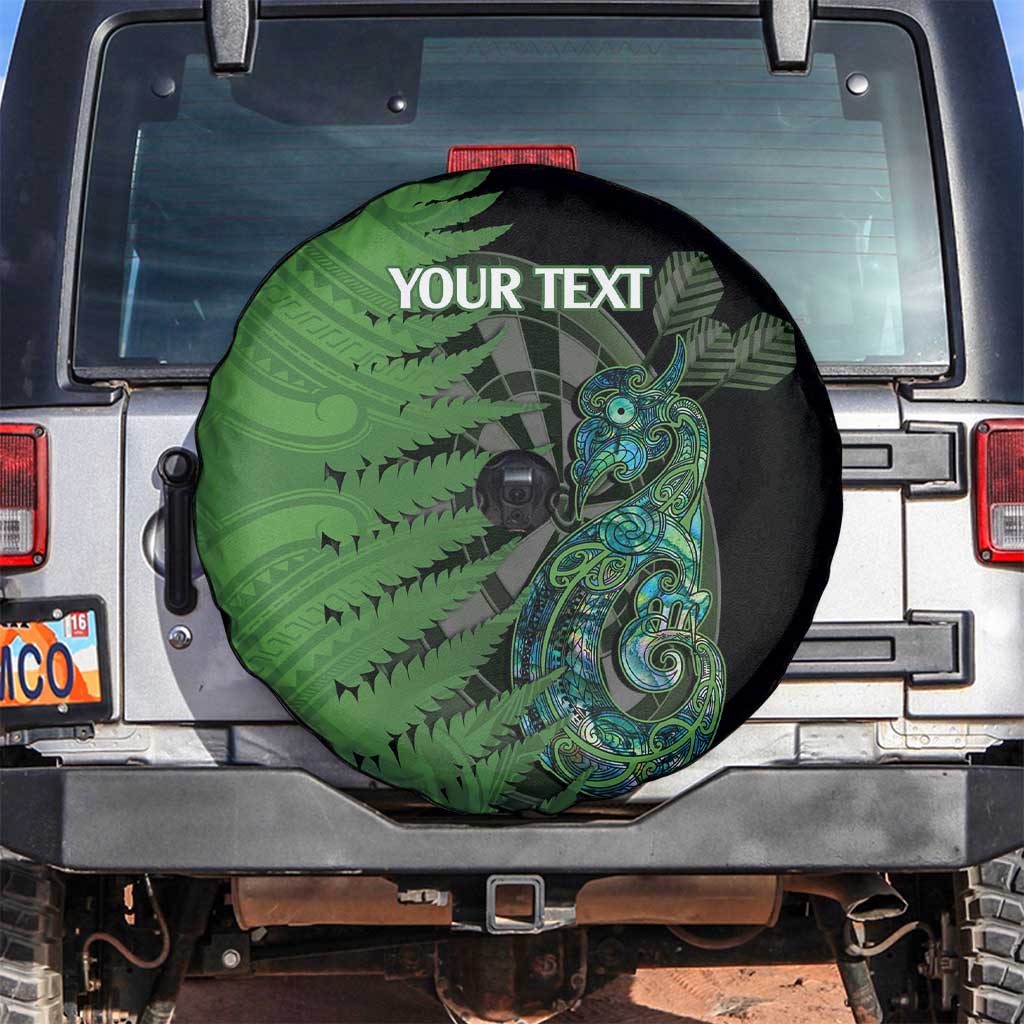 Personalised New Zealand Darts Spare Tire Cover Aotearoa Maori Fern Mix Manaia Tattoo