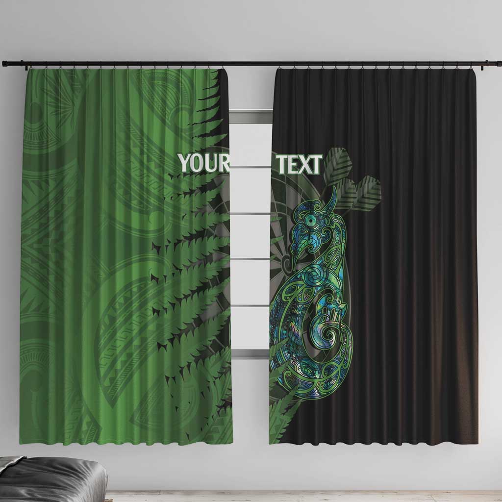 Personalised New Zealand Darts Window Curtain Aotearoa Maori Fern Mix Manaia Tattoo