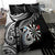 Personalised New Zealand Darts Bedding Set Aotearoa Fern Mix Paua Shell Manaia - Black