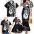 Personalised New Zealand Darts Family Matching Mermaid Dress and Hawaiian Shirt Aotearoa Fern Mix Paua Shell Manaia - Black