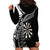 Personalised New Zealand Darts Hoodie Dress Aotearoa Fern Mix Paua Shell Manaia - Black