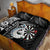 Personalised New Zealand Darts Quilt Bed Set Aotearoa Fern Mix Paua Shell Manaia - Black