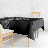 Personalised New Zealand Darts Tablecloth Aotearoa Fern Mix Paua Shell Manaia - Black LT14 - Polynesian Pride