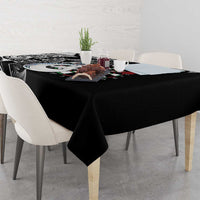 Personalised New Zealand Darts Tablecloth Aotearoa Fern Mix Paua Shell Manaia - Black LT14 - Polynesian Pride