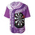 Personalised New Zealand Darts Baseball Jersey Aotearoa Fern Mix Paua Shell Manaia - Purple