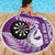 Personalised New Zealand Darts Beach Blanket Aotearoa Fern Mix Paua Shell Manaia - Purple