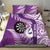 Personalised New Zealand Darts Bedding Set Aotearoa Fern Mix Paua Shell Manaia - Purple