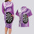 Personalised New Zealand Darts Couples Matching Long Sleeve Bodycon Dress and Hawaiian Shirt Aotearoa Fern Mix Paua Shell Manaia - Purple