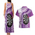 Personalised New Zealand Darts Couples Matching Tank Maxi Dress and Hawaiian Shirt Aotearoa Fern Mix Paua Shell Manaia - Purple