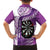 Personalised New Zealand Darts Family Matching Long Sleeve Bodycon Dress and Hawaiian Shirt Aotearoa Fern Mix Paua Shell Manaia - Purple