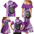 Personalised New Zealand Darts Family Matching Mermaid Dress and Hawaiian Shirt Aotearoa Fern Mix Paua Shell Manaia - Purple