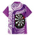 Personalised New Zealand Darts Family Matching Mermaid Dress and Hawaiian Shirt Aotearoa Fern Mix Paua Shell Manaia - Purple