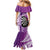 Personalised New Zealand Darts Family Matching Mermaid Dress and Hawaiian Shirt Aotearoa Fern Mix Paua Shell Manaia - Purple