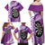 Personalised New Zealand Darts Family Matching Off Shoulder Maxi Dress and Hawaiian Shirt Aotearoa Fern Mix Paua Shell Manaia - Purple