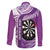 Personalised New Zealand Darts Family Matching Puletasi and Hawaiian Shirt Aotearoa Fern Mix Paua Shell Manaia - Purple