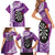 Personalised New Zealand Darts Family Matching Short Sleeve Bodycon Dress and Hawaiian Shirt Aotearoa Fern Mix Paua Shell Manaia - Purple