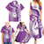 Personalised New Zealand Darts Family Matching Summer Maxi Dress and Hawaiian Shirt Aotearoa Fern Mix Paua Shell Manaia - Purple