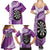 Personalised New Zealand Darts Family Matching Summer Maxi Dress and Hawaiian Shirt Aotearoa Fern Mix Paua Shell Manaia - Purple