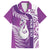 Personalised New Zealand Darts Family Matching Summer Maxi Dress and Hawaiian Shirt Aotearoa Fern Mix Paua Shell Manaia - Purple