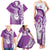 Personalised New Zealand Darts Family Matching Tank Maxi Dress and Hawaiian Shirt Aotearoa Fern Mix Paua Shell Manaia - Purple