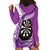 Personalised New Zealand Darts Hoodie Dress Aotearoa Fern Mix Paua Shell Manaia - Purple