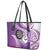 Personalised New Zealand Darts Leather Tote Bag Aotearoa Fern Mix Paua Shell Manaia - Purple