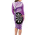 Personalised New Zealand Darts Long Sleeve Bodycon Dress Aotearoa Fern Mix Paua Shell Manaia - Purple