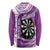 Personalised New Zealand Darts Long Sleeve Shirt Aotearoa Fern Mix Paua Shell Manaia - Purple