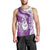 Personalised New Zealand Darts Men Tank Top Aotearoa Fern Mix Paua Shell Manaia - Purple