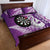 Personalised New Zealand Darts Quilt Bed Set Aotearoa Fern Mix Paua Shell Manaia - Purple