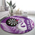 Personalised New Zealand Darts Round Carpet Aotearoa Fern Mix Paua Shell Manaia - Purple