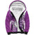 Personalised New Zealand Darts Sherpa Hoodie Aotearoa Fern Mix Paua Shell Manaia - Purple