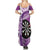 Personalised New Zealand Darts Summer Maxi Dress Aotearoa Fern Mix Paua Shell Manaia - Purple