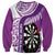 Personalised New Zealand Darts Sweatshirt Aotearoa Fern Mix Paua Shell Manaia - Purple