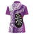 Personalised New Zealand Darts Women Polo Shirt Aotearoa Fern Mix Paua Shell Manaia - Purple