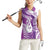 Personalised New Zealand Darts Women Sleeveless Polo Shirt Aotearoa Fern Mix Paua Shell Manaia - Purple