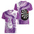 Personalised New Zealand Darts Women V-Neck T-Shirt Aotearoa Fern Mix Paua Shell Manaia - Purple